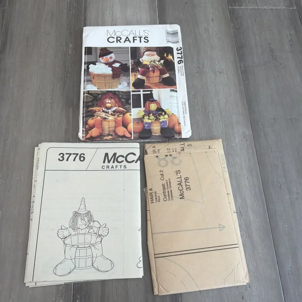 Vintage 2002 McCall’s Crafts Basket decorating pattern 3776 Uncut Factory Folded